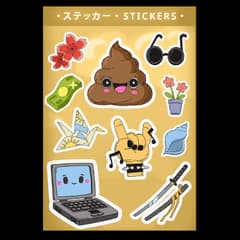 ReStory Funny Stories sticker sheet with playful objects and characters