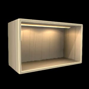 Enclosed Backlit Maple Shelf