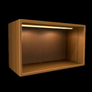 Enclosed Backlit Oak Shelf
